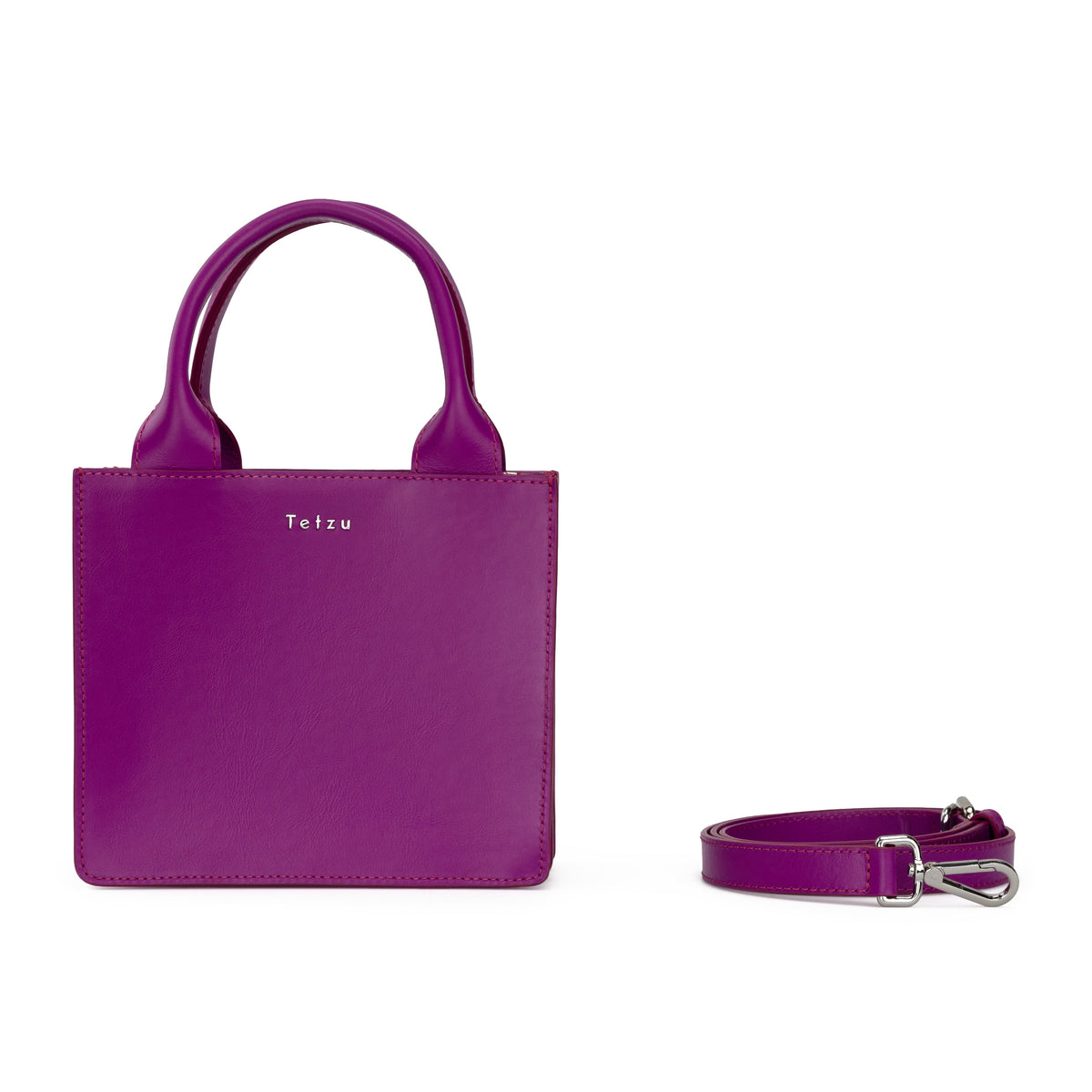 Cubo Mini Leather Crossbody Bag – Magenta Rush